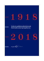 Okładka publikacji - na granatowym tle biały tytuł i duże czerwone liczby 1918 2018